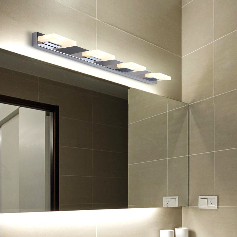 Arisha Modern Square Mirror Front Vanity Metal Wall Lamp
