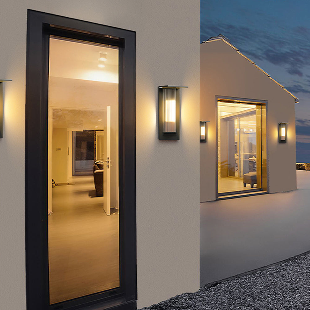 Ray Modern Rectangular Acrylic Outdoor Wall Lamp Transparent