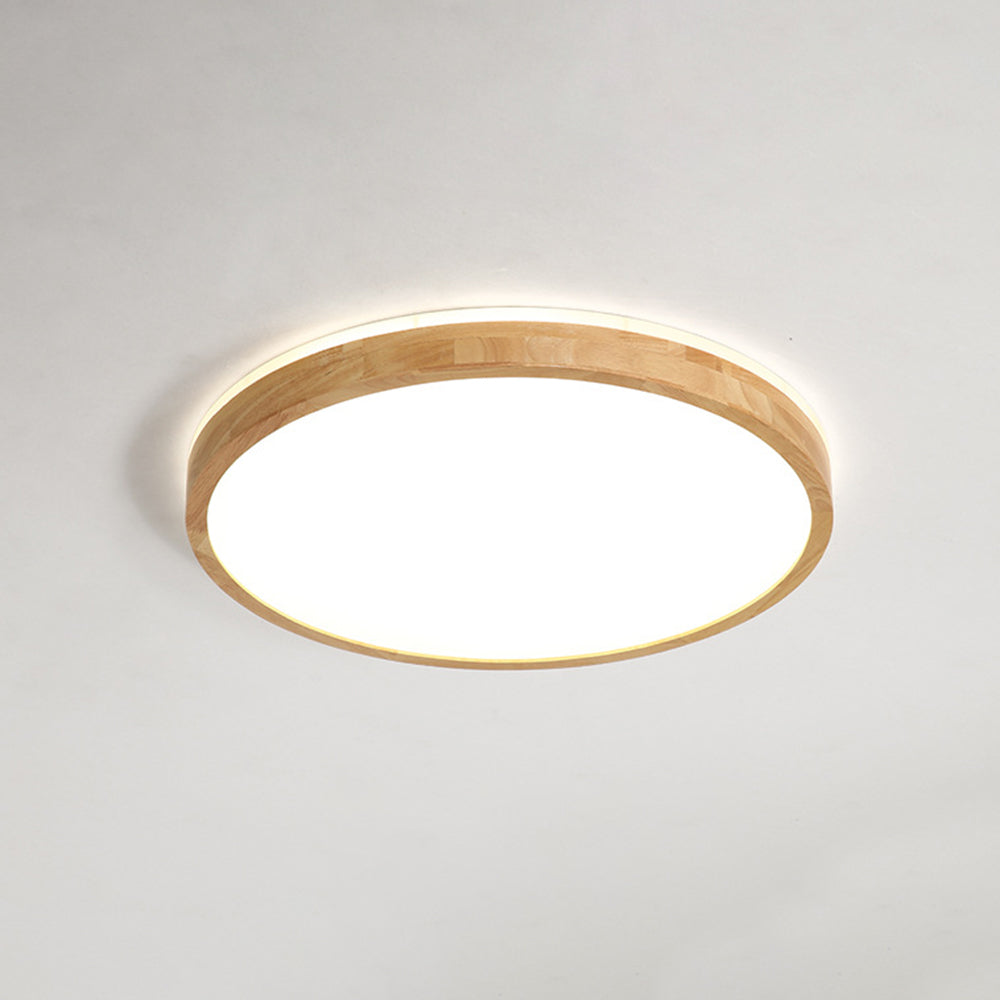 Muto Nordic Acrylic/Wood Flush Mount Ceiling Light Wood - Letslighting