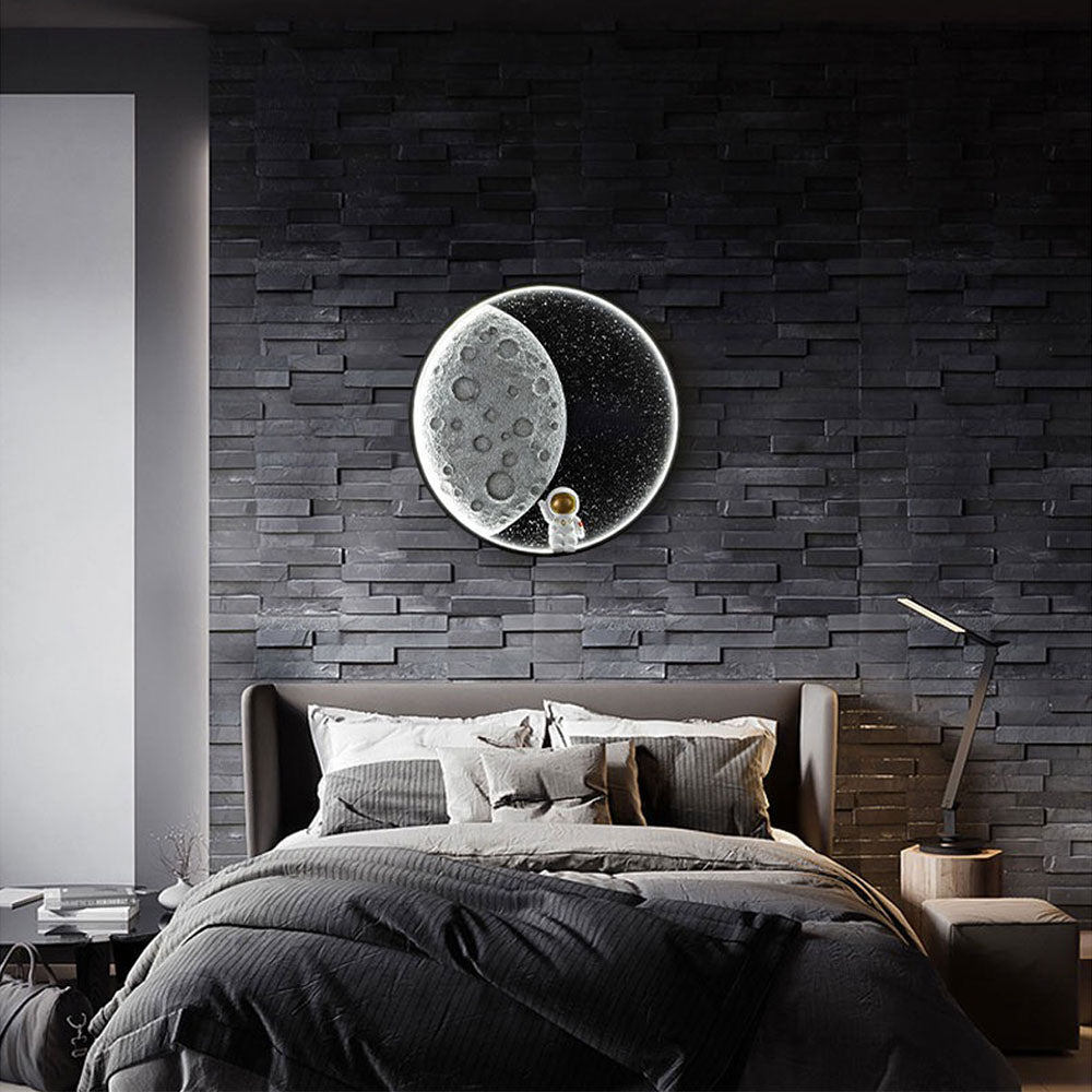 Aria Astronaut Round Moon Wall Lamp - Letslighting