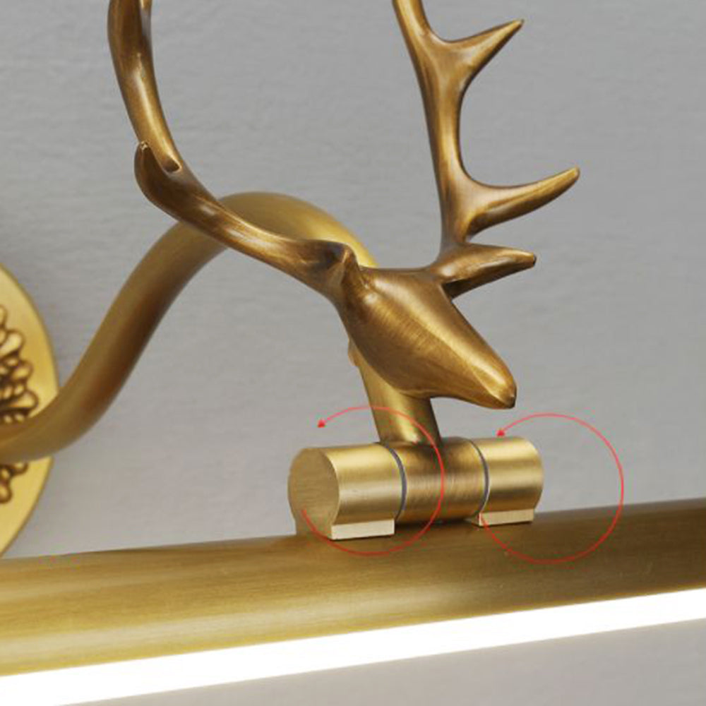 Arisha Modern Staghorn Shaped Vanity Mirror Front Wall Lamp Brass