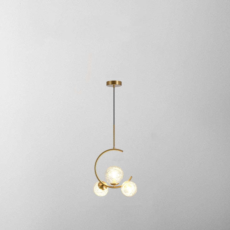 Valentina Modern Glass Globe Pendant Light, Metal & Glass, 3 Style