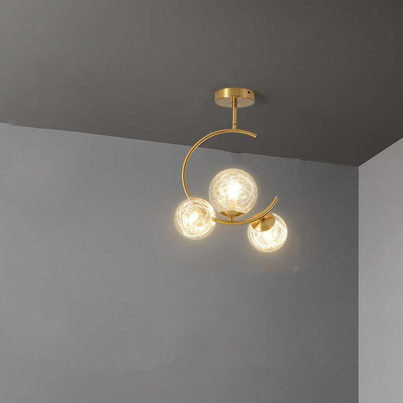 Valentina Modern Glass Globe Pendant Light, Metal & Glass, 3 Style
