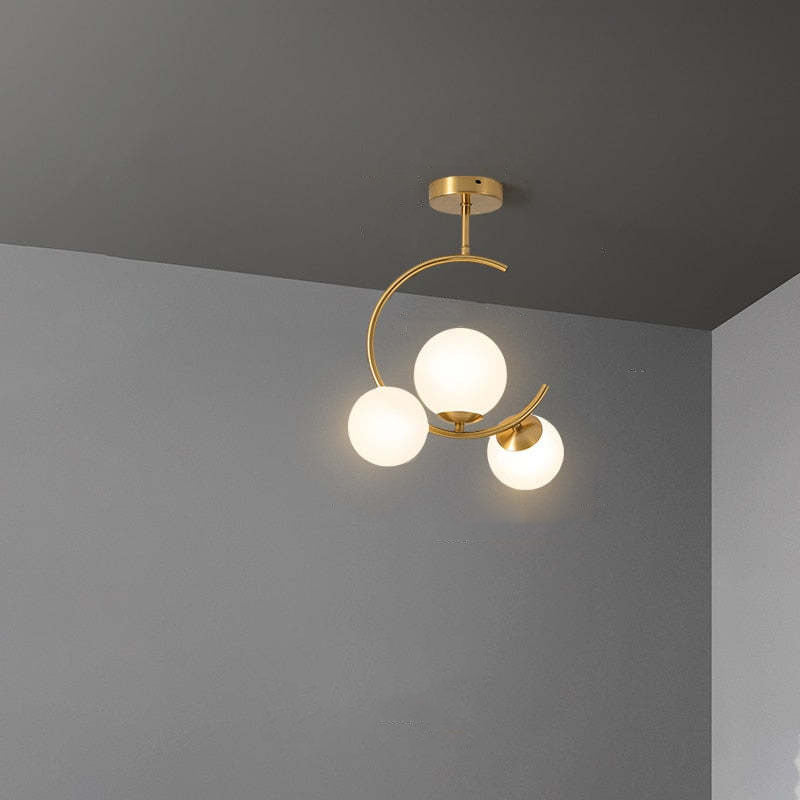 Valentina Modern Glass Globe Pendant Light, Metal & Glass, 3 Style