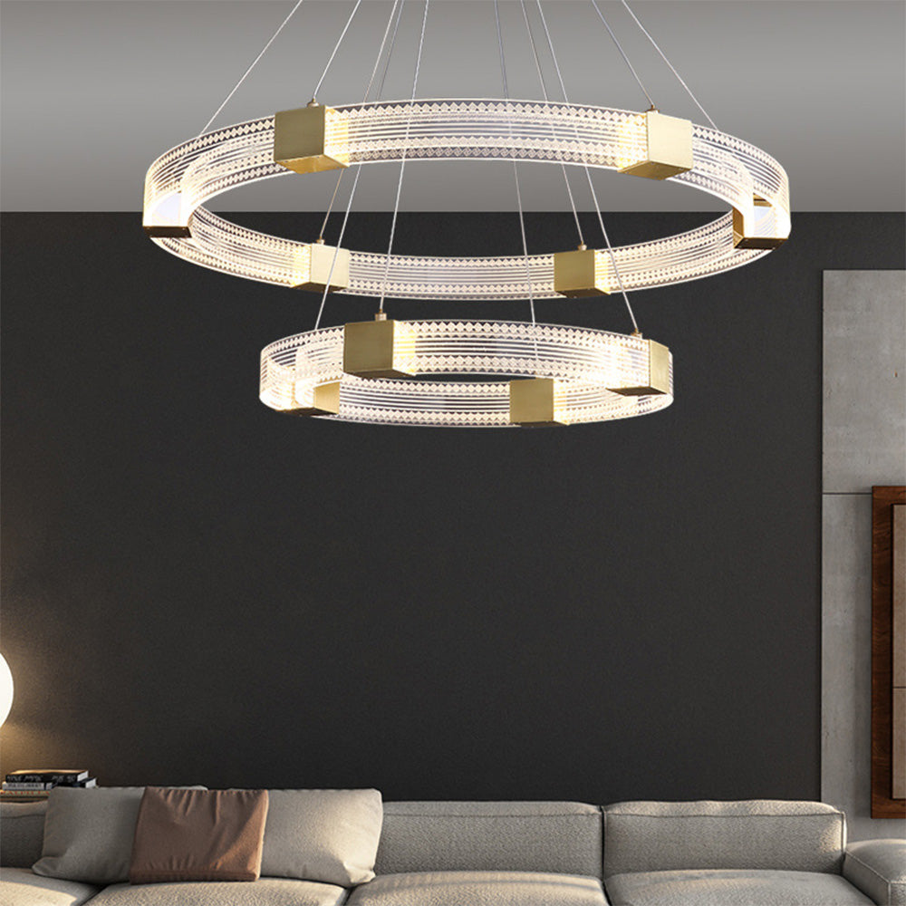 Arisha Modern Round Oval Acrylic Metal Pendant Light