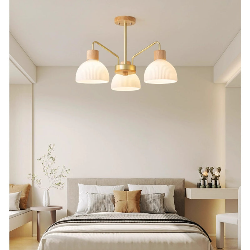 Arisha Rustic Chandelier Metal/Wood/Glass Living Room/Dining Room