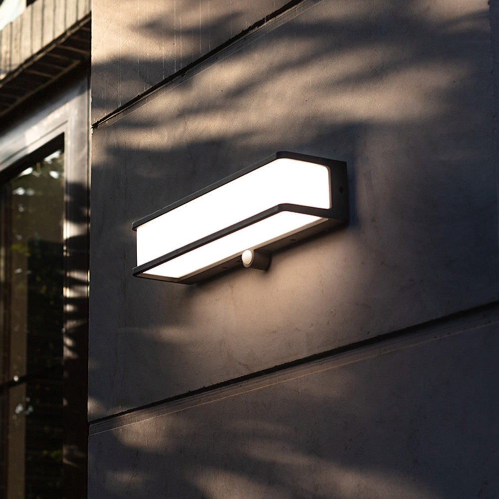 Ray Modern Minimalist Rectangular Acrylic Sensor Solar Outdoor Wall Lamp - Letslighting