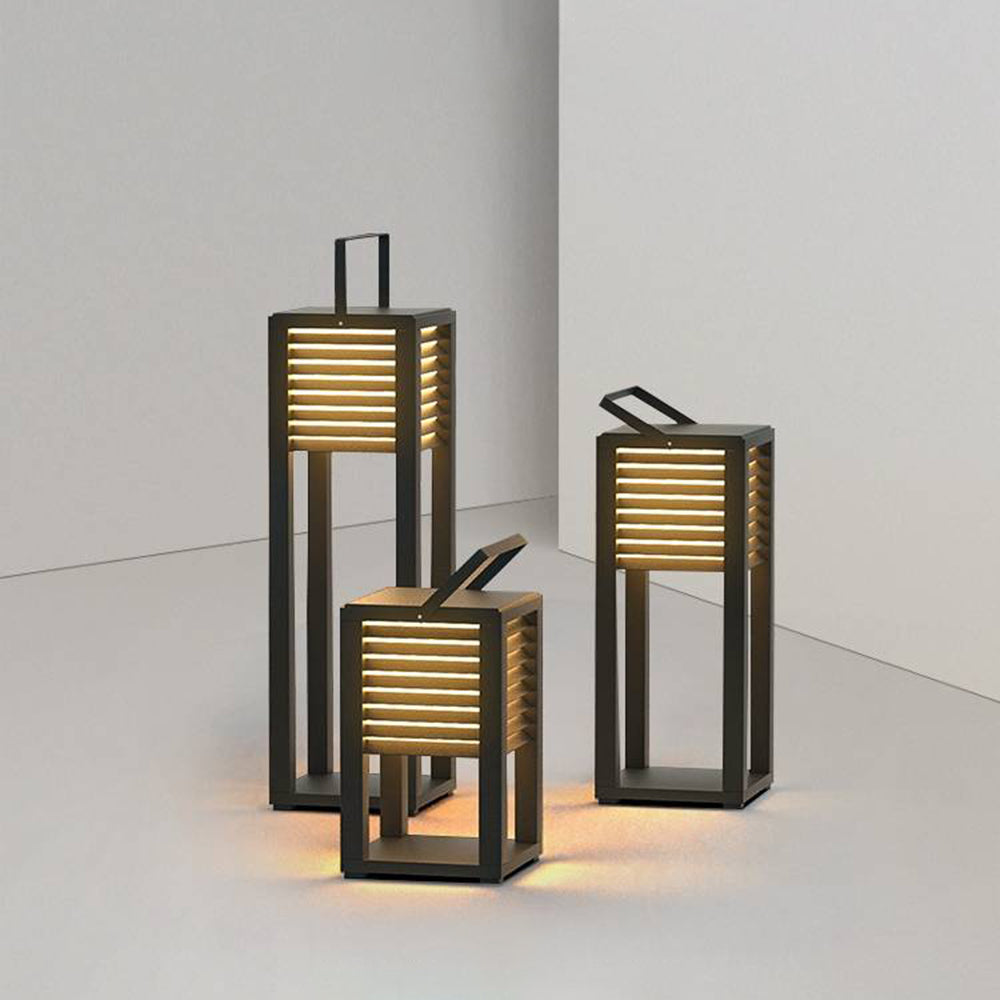 Ray Vintage Cuboid Metal Outdoor Floor Lamp