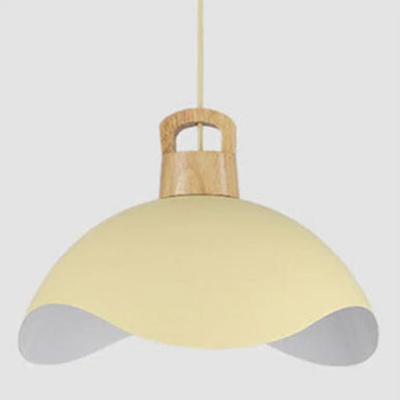Valentina Colorful Shade Single Pendant Lights, Wood & - Letslighting