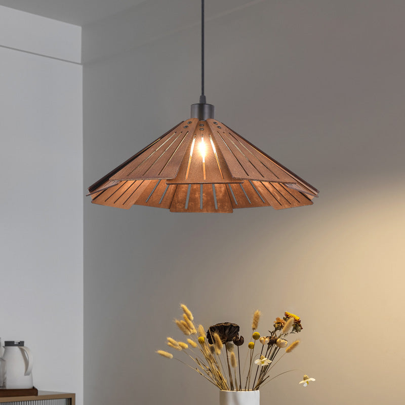 Muto Retro Pendant Light, & Wood - Letslighting