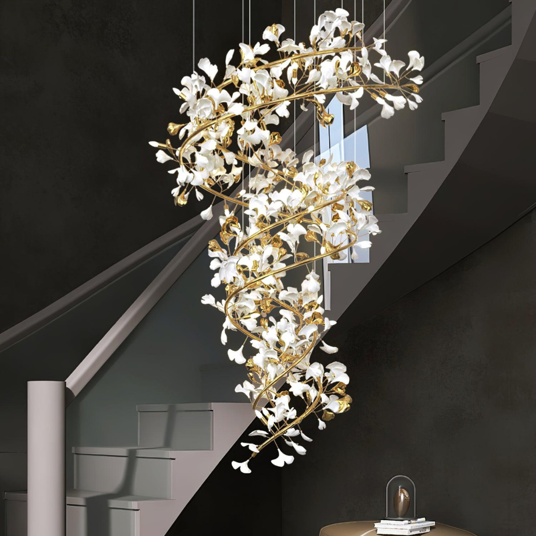 Olivia Modern Staircase Chandelier Metal & Ceramic