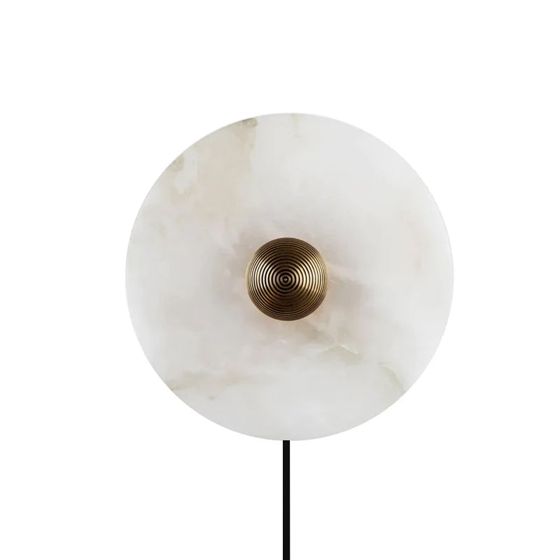 Round Alabaster Plug In Wall Lamp - Letslighting