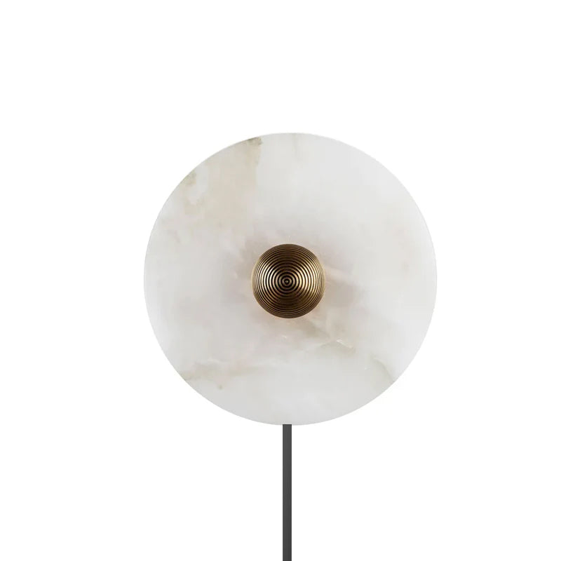 Round Alabaster Plug In Wall Lamp - Letslighting