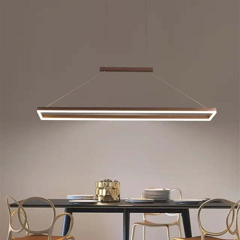 Arisha Modern Rectangular Pendant Light Coffee Dining Room - Letslighting