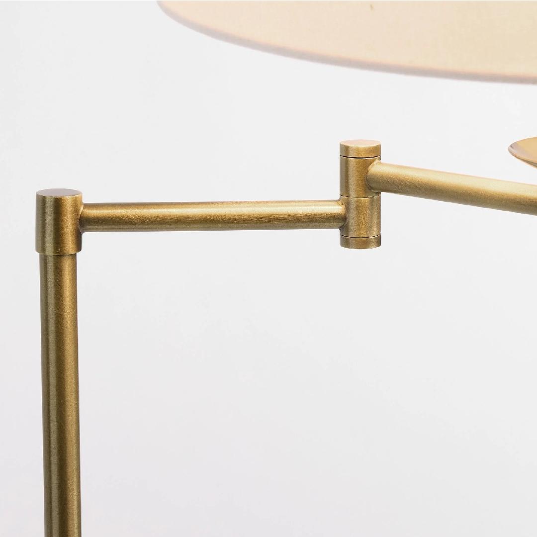 Lodge Brass Linen Floor Lamp