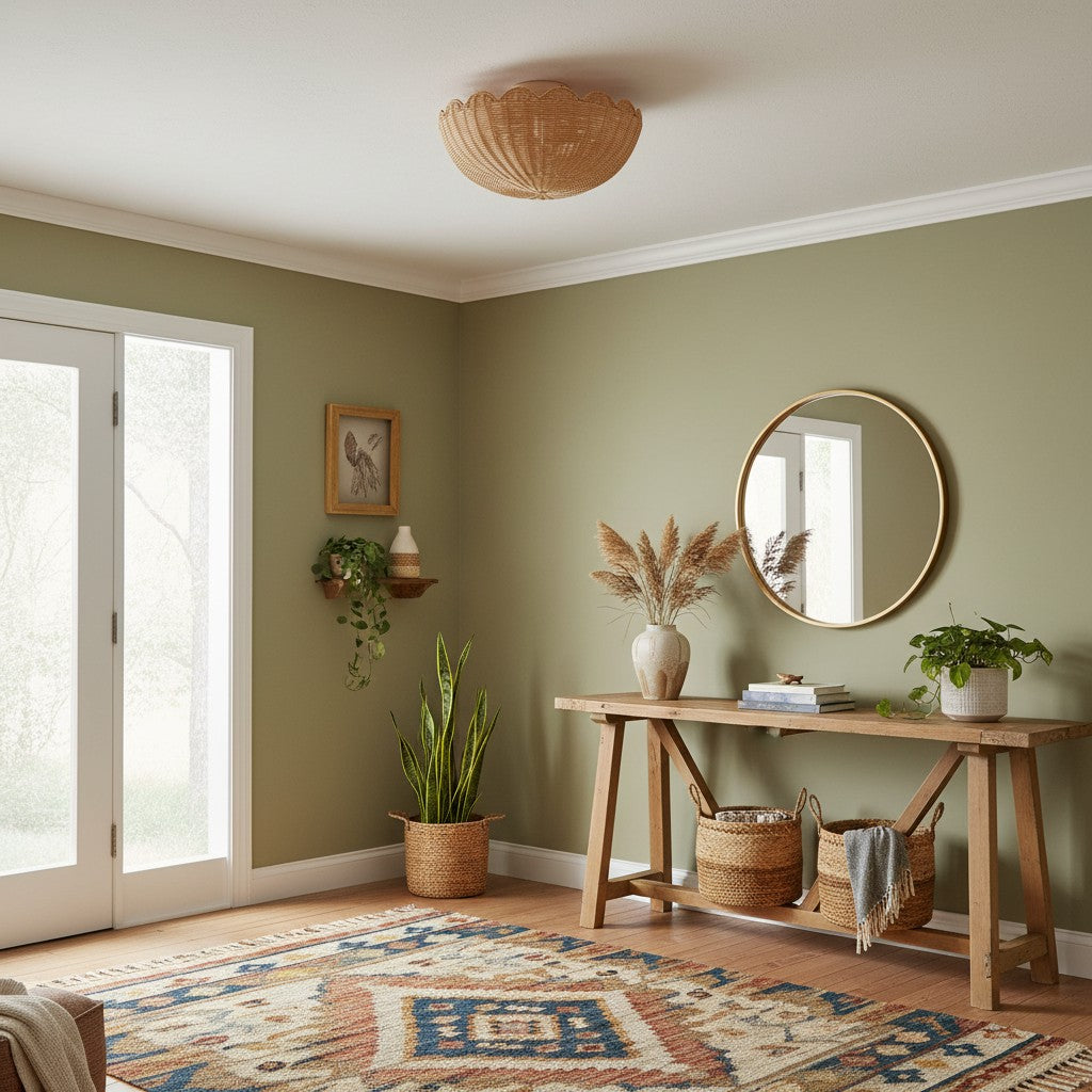 Fungi Celling Light Rattan&Metal