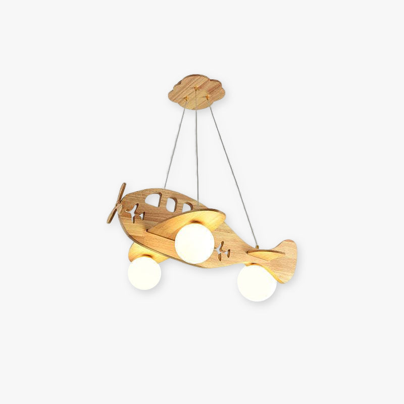 Arisha Vintage Airplane Shape Pendant Light, Wood - Letslighting