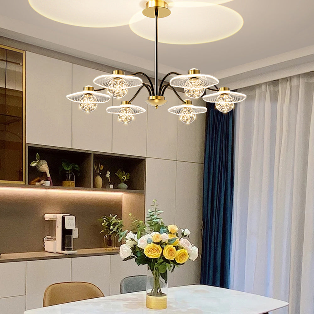 Arisha Modern Blown Metal Pendant Light Metal Acrylic Glass