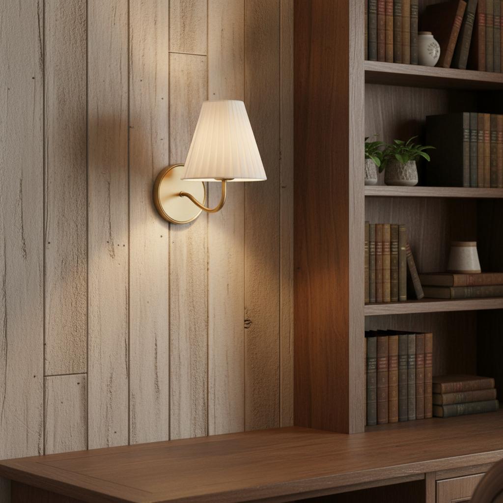 Lithe Wall Light with Linen Fabric Shade Hallway