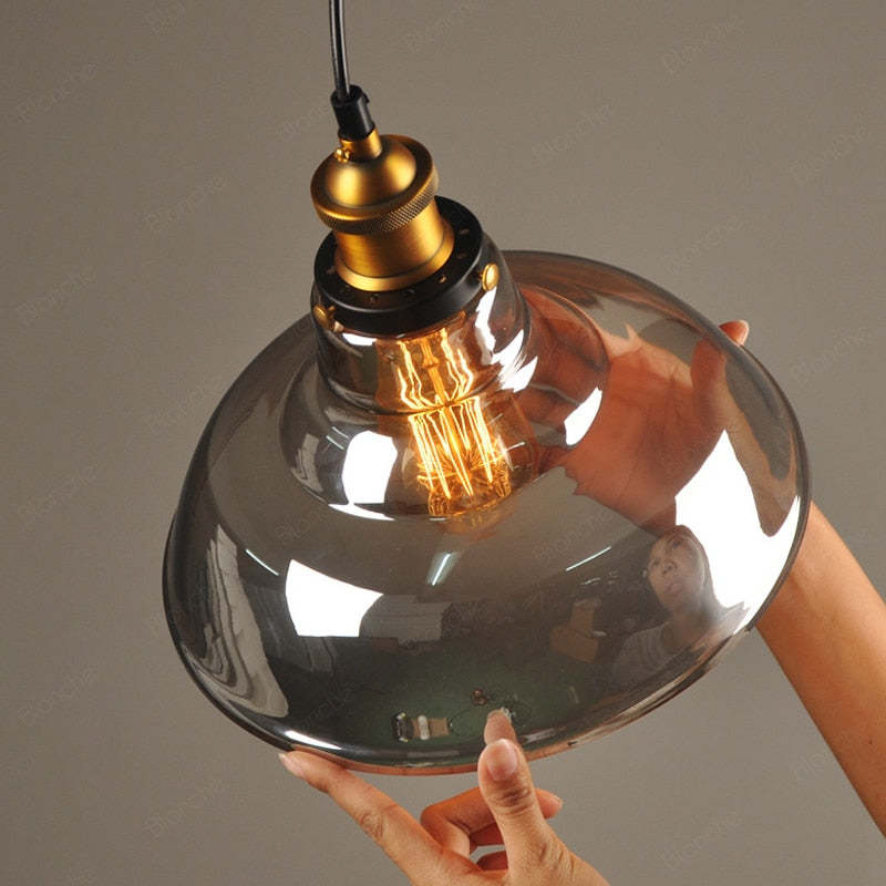 Arisha Industrial /Glass Pendant Light Dining Room - Letslighting