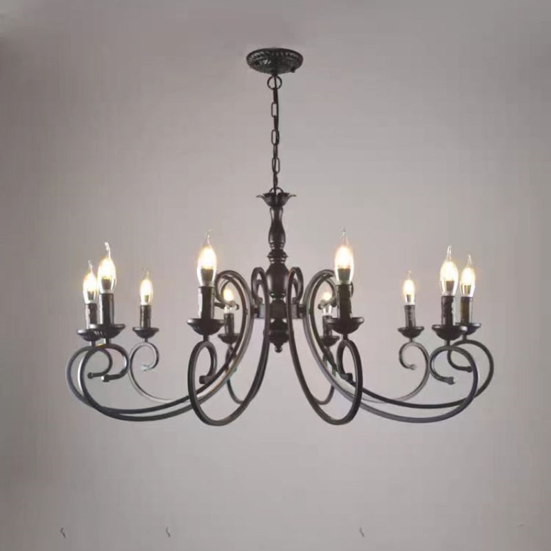 Silva Creative Retro Candle Chandelier Bedroom - Letslighting