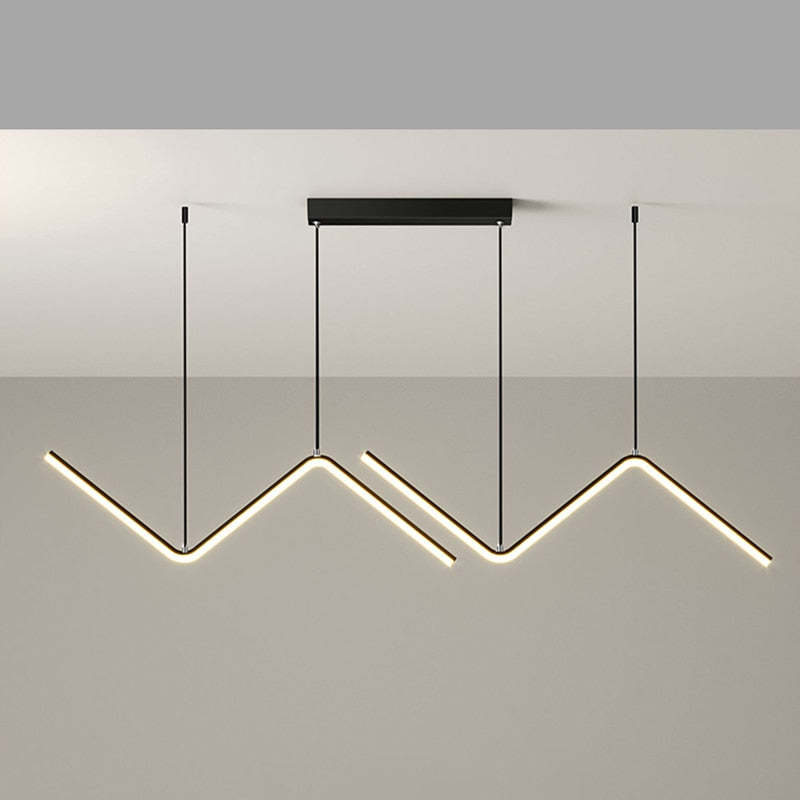 Arisha Modern Wavy Linear Pendant Light Double - Letslighting