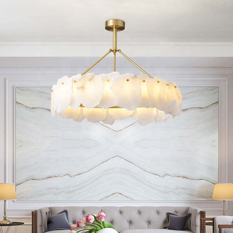 Kristy Modern Marble Round Pendant Light Living Room - Letslighting