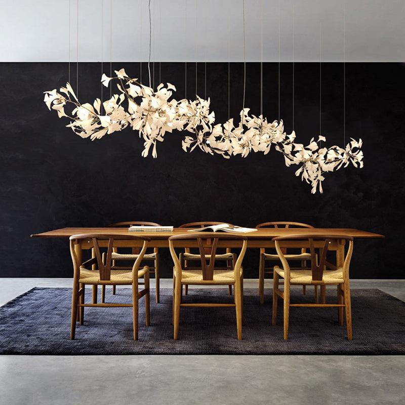 Olivia Gildglow Luxury Ceramic Chandelier Large Foyer Gingko Leaf Living Room - Letslighting