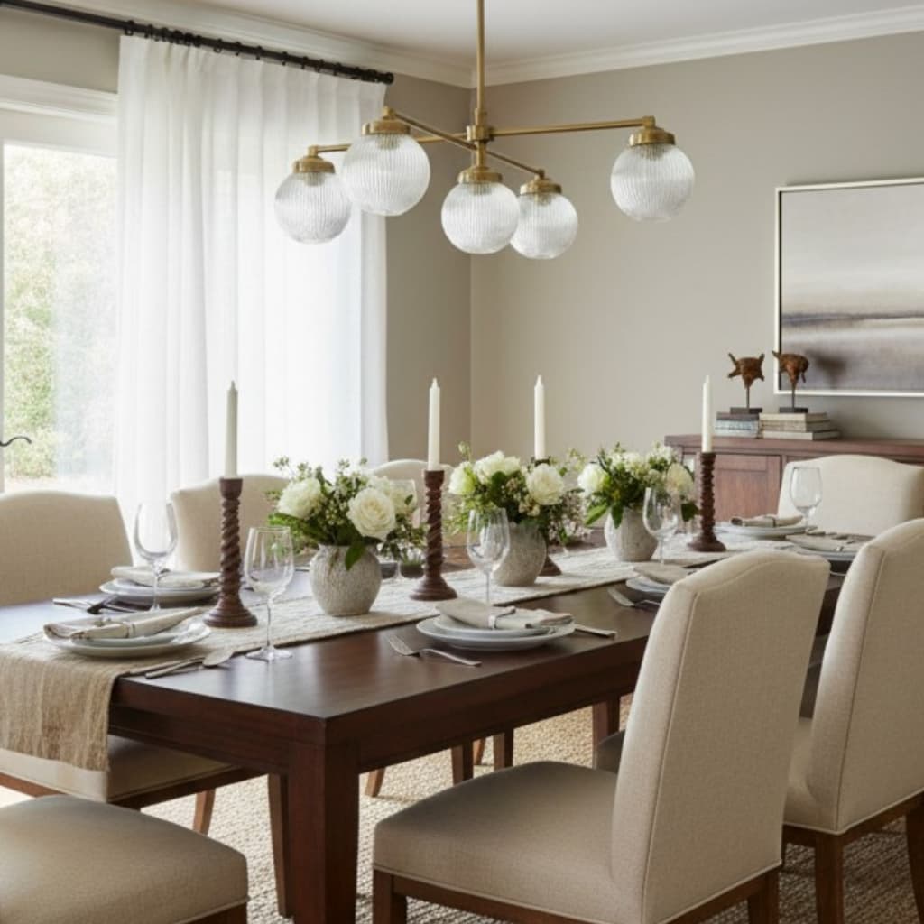 Pearl Multi-Light Brass Chandelier