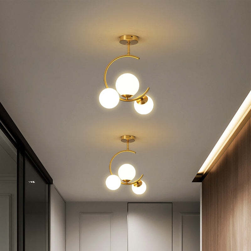 Valentina Modern Glass Globe Pendant Light, Metal & Glass, 3 Style