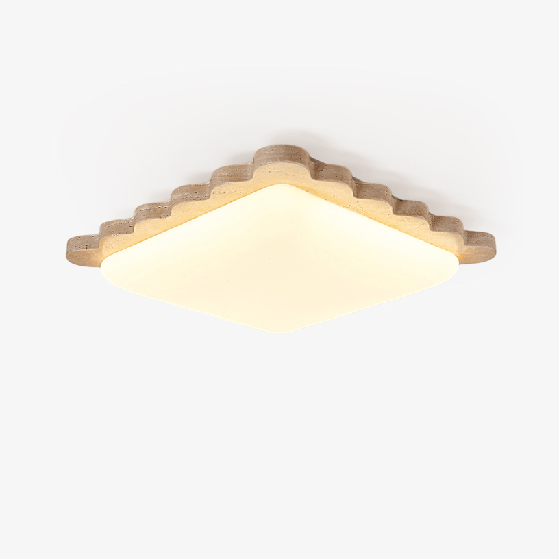 Scallop Modern Travertine Ceiling Light