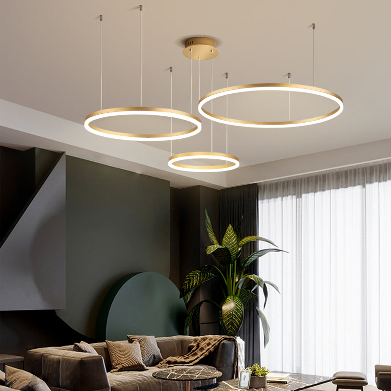 Arisha Modern Pendant Light Tir-Circle Metal
