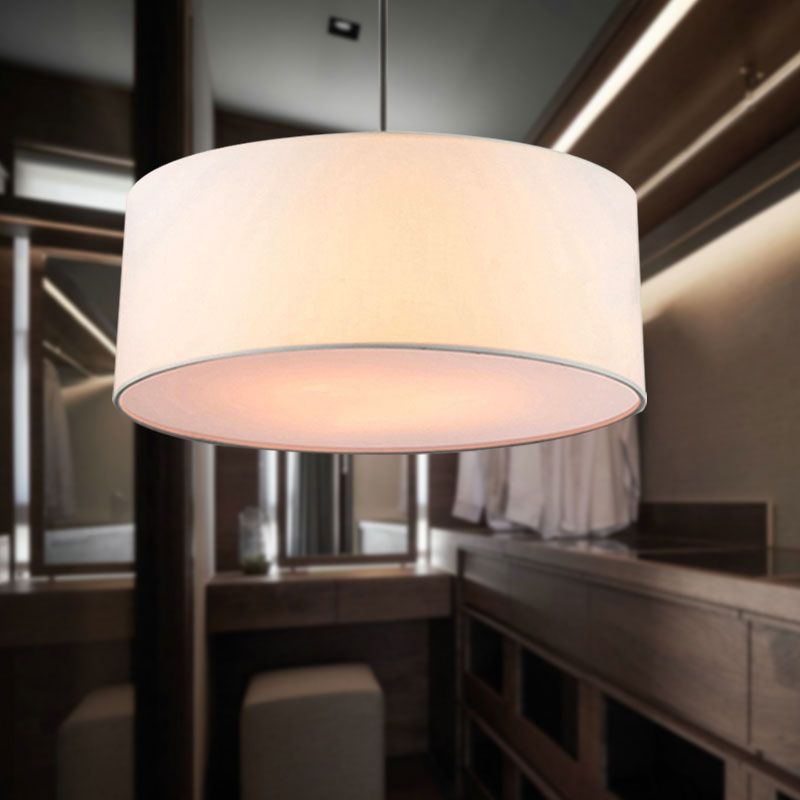Ritta Modern Fabric Drum Pendant Light Metal Fabric Farmhouse