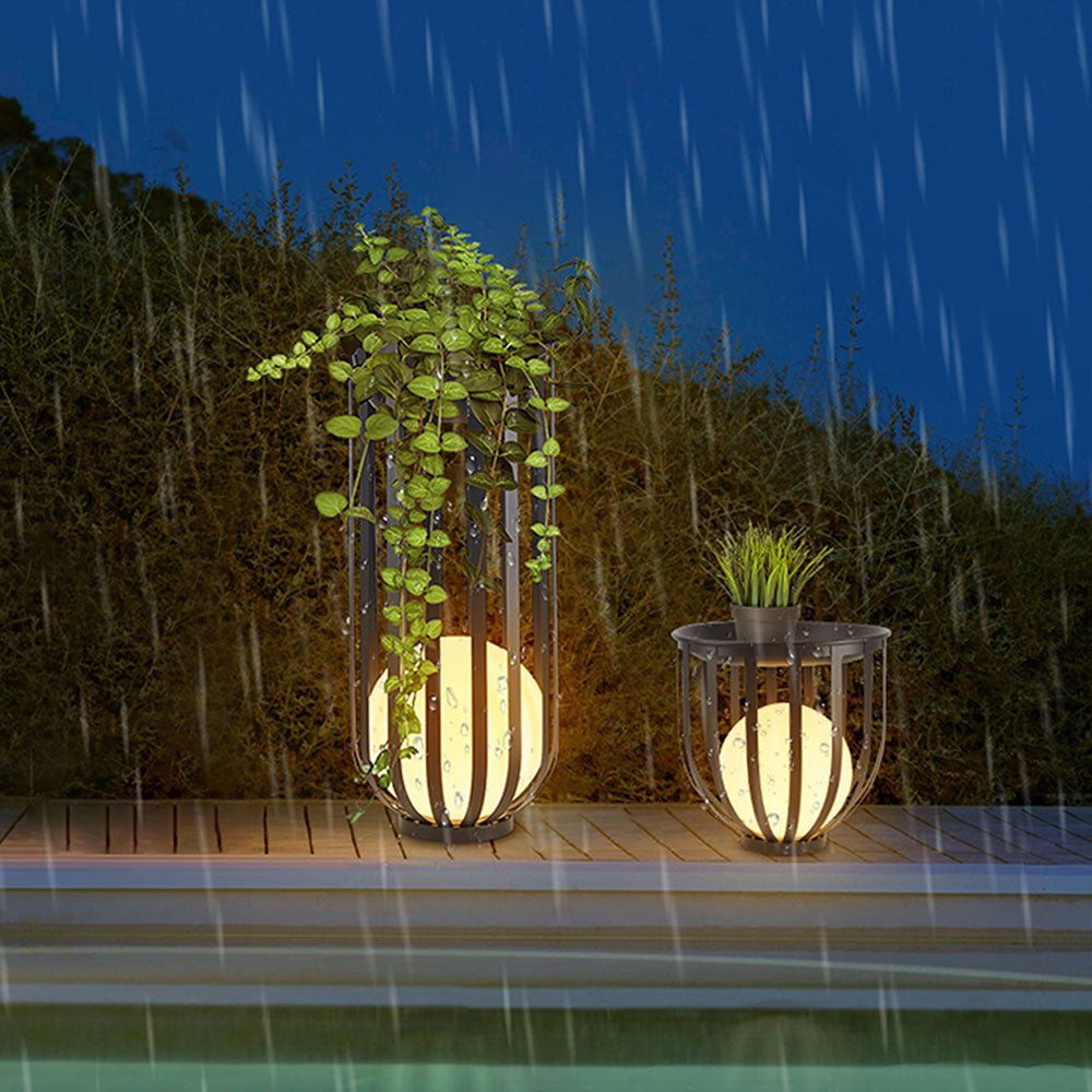 Orr Modern Globe Solar Rechargeable Outdoor Floor Lamp