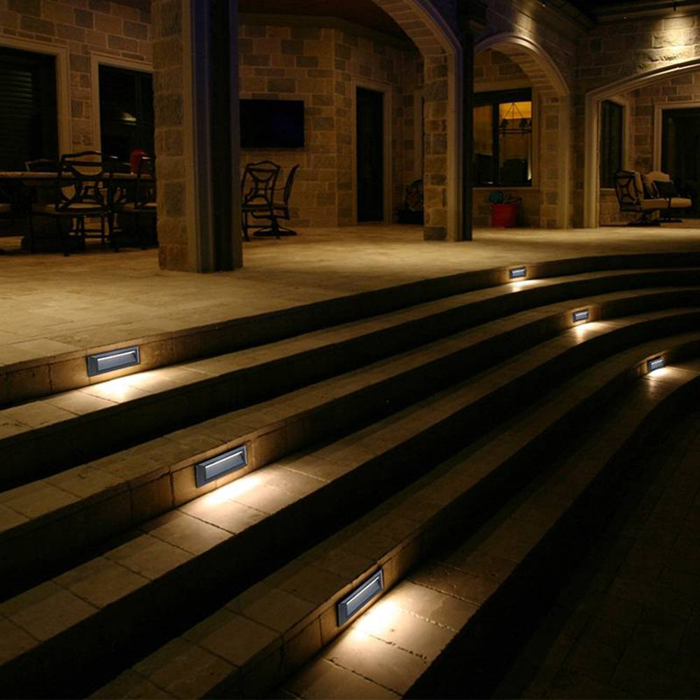 Ray Modern Metal Rectangular Waterproof Outdoor Deck Step Light