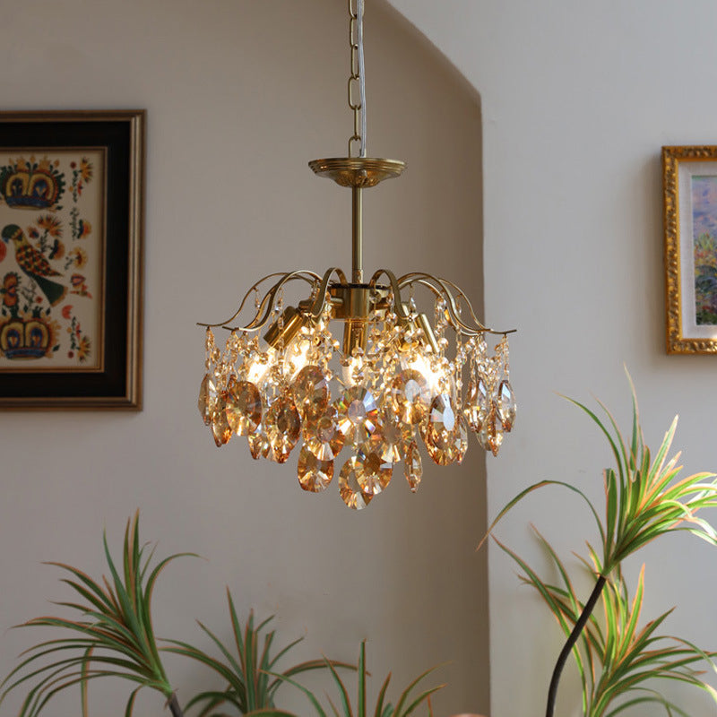 Kristy Retro Crystal Chandelier Glass Metal Living Room