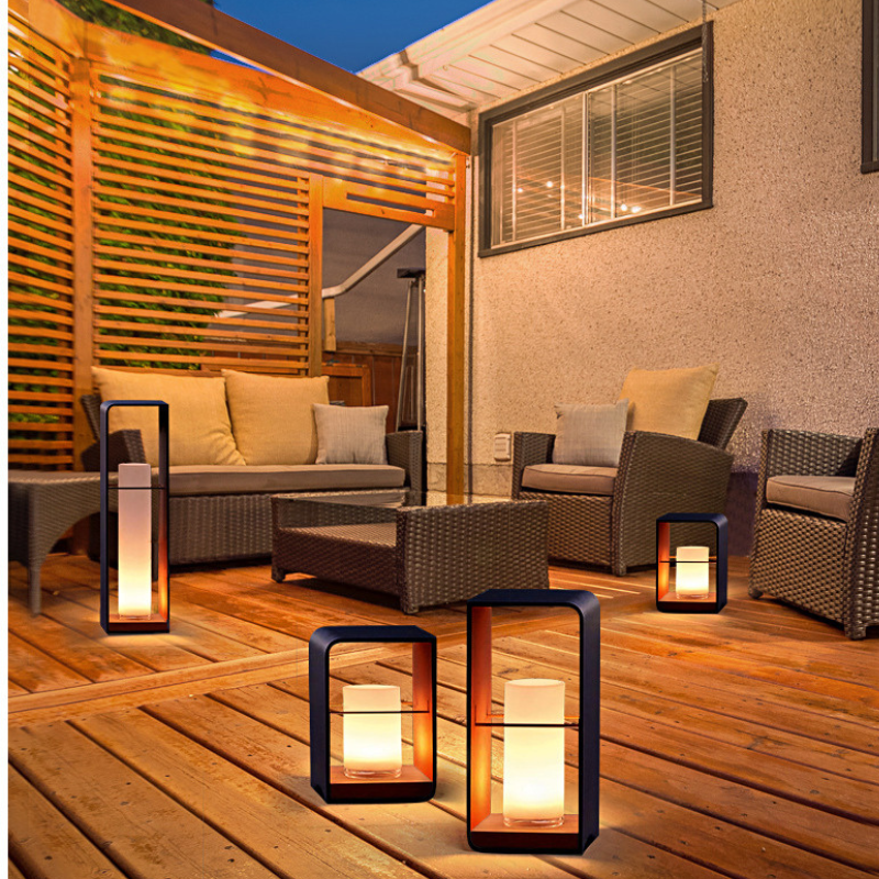 Ray Minimalist Cuboid Candle Outdoor Floor Lamp Garden