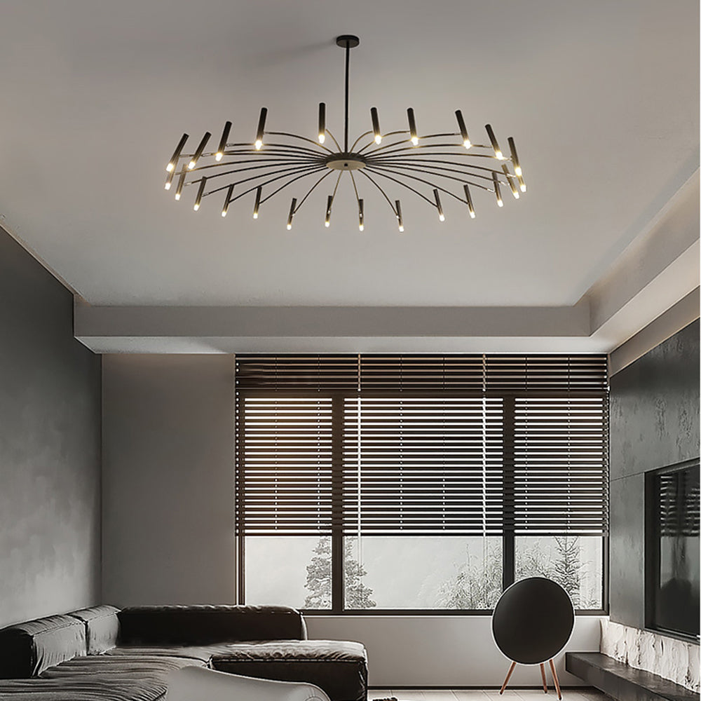 Arisha Modern Blown Linear Metal Chandelier