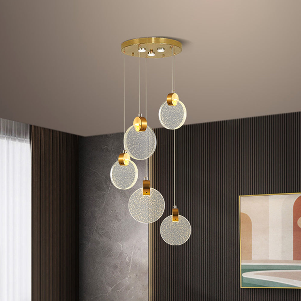 Kristy Minimalist Round Metal Crystal Chandelier