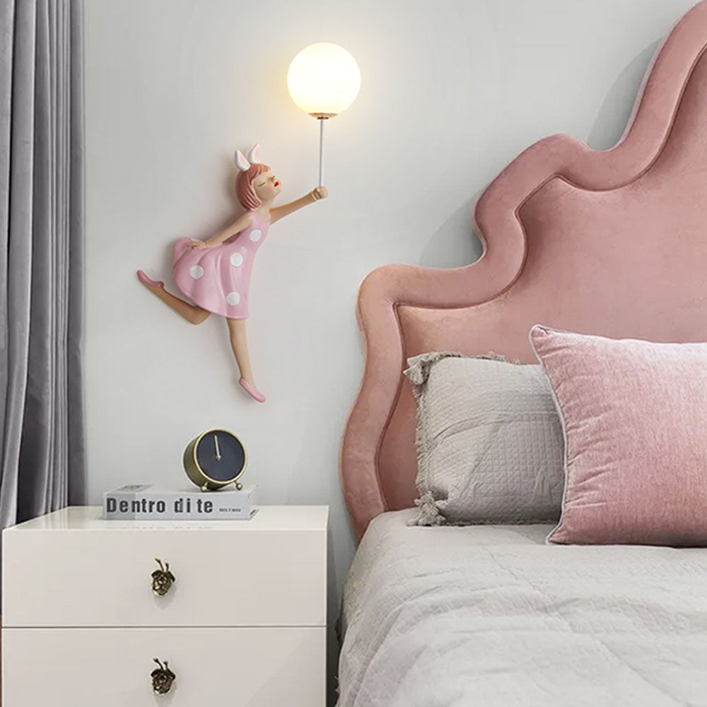Arisha Modern Balloon Girl Shape Acrylic Children Wall Lamp - Letslighting