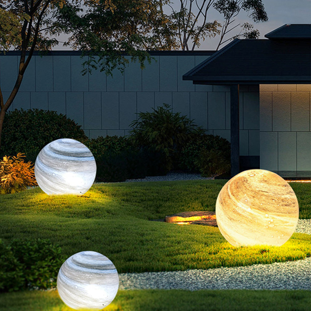 Aria Decorative Solar Acrylic Planet Outdoor Ground Light Milk Curry