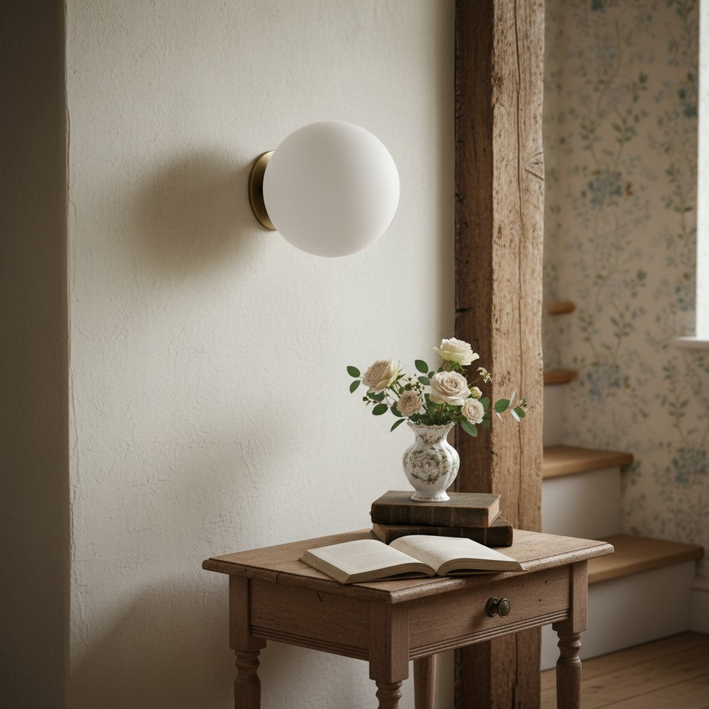 Pearl Wall Lamp Brass&Glass