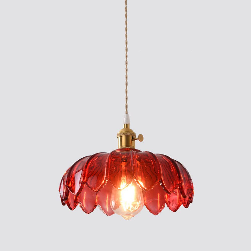 Valentina Retro LED Flower Pendant Light Glass Metal Dining Room - Letslighting