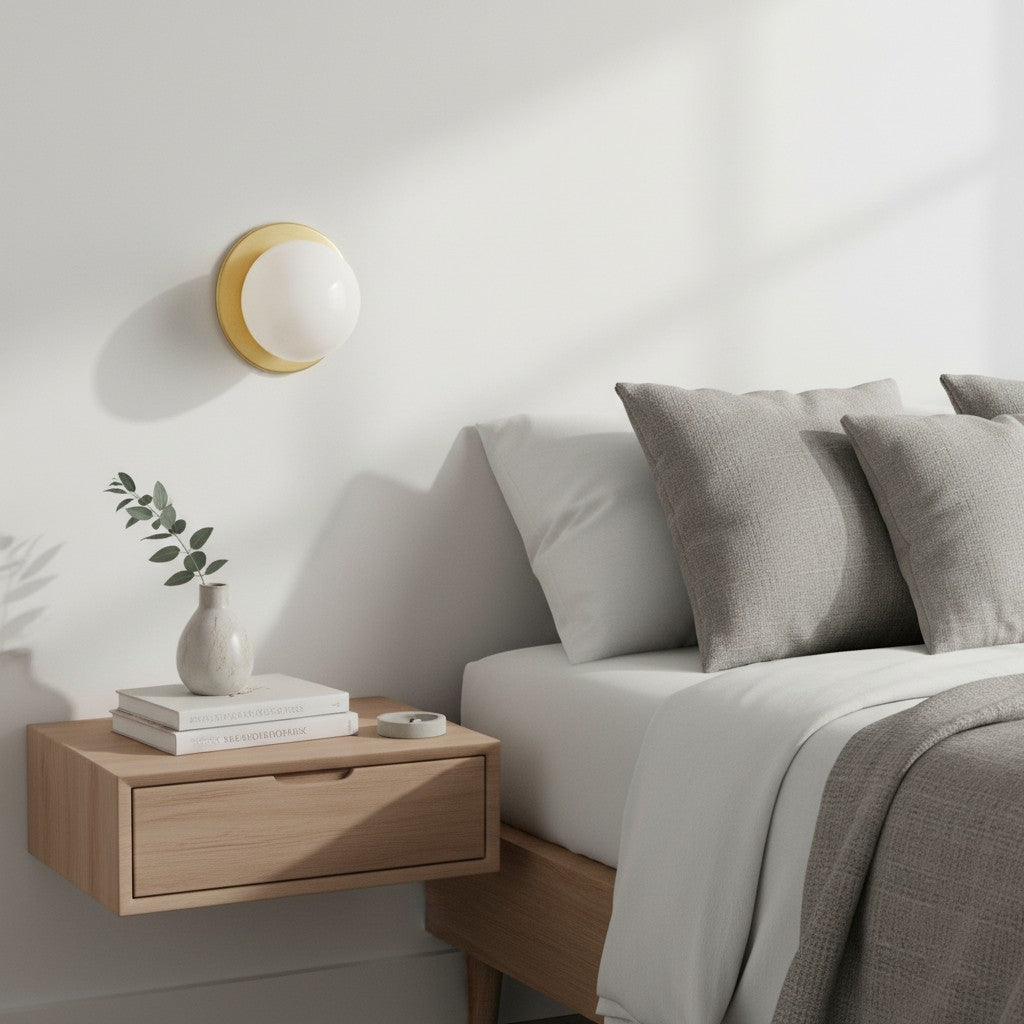 Pearl Milk Glass Modern Globe Wall Sconce