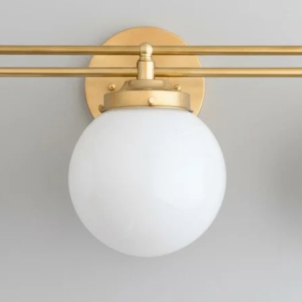 Pearl Wall Sconce Milk Glass Antique Brass for Bedroom