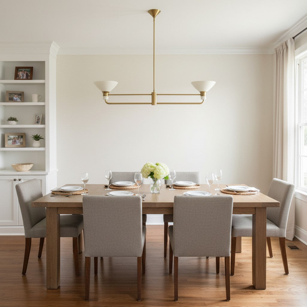Tallow Modern 2 Light Linear Chandelier Dining Room