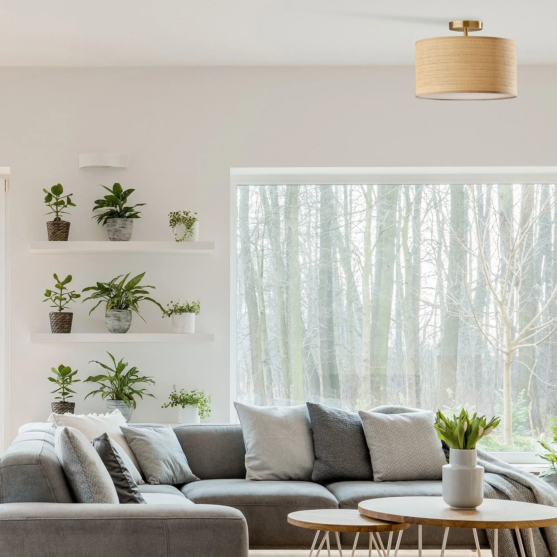 Rowan Ceiling Light Paper Brass