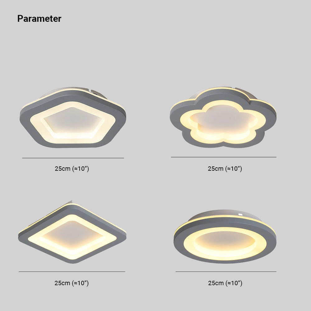 Arisha Modern Flower Metal Flush Mount Ceiling Light Gray