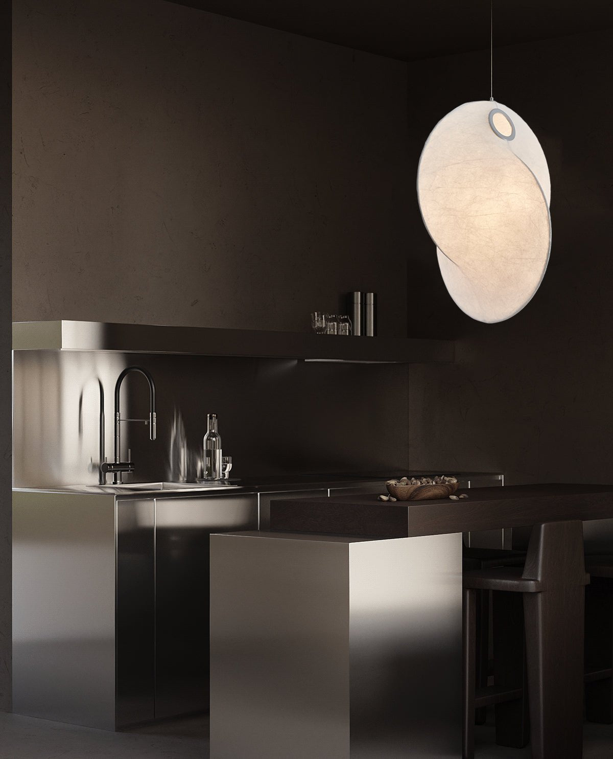 Verine Sculptural Mulberry Silk Pendant Light - Letslighting
