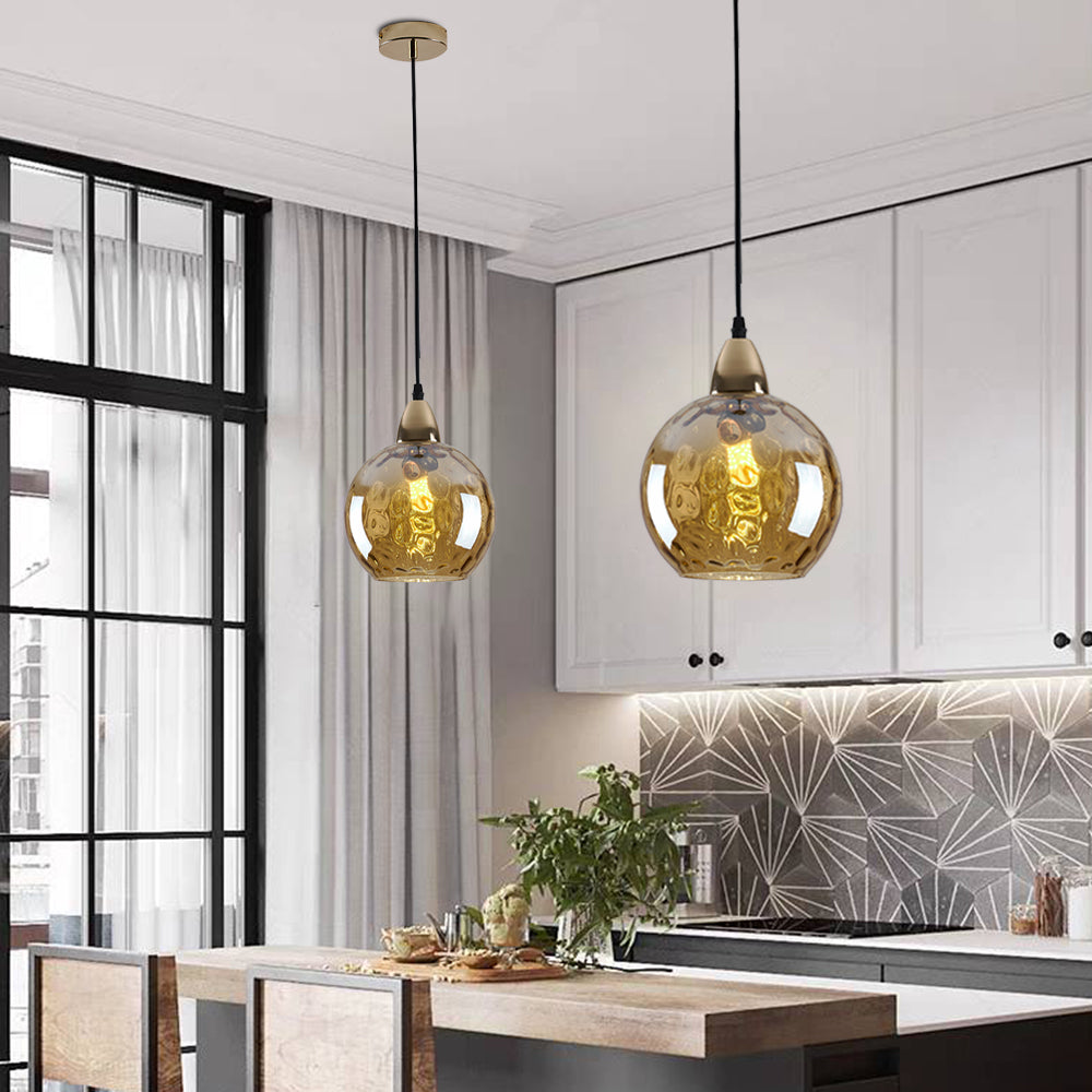 Valentina Colorful Glass Ball Pendant Light Water Ripple Living Room